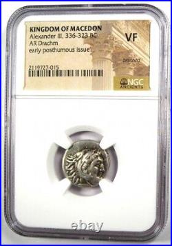 Alexander the Great AR Drachm Zeus Greek Coin 336 BC Certified NGC VF