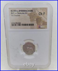 Ancient Greek Silver Drachm Coin Illyria 2nd Century Bc Ngc Certified
