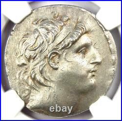 Antiochus VII AR Tetradrachm Silver Seleucid Coin 138-129 BC Certified NGC AU