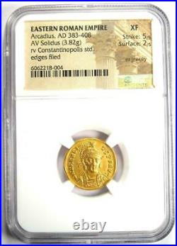 Arcadius AV Solidus Gold Ancient Roman Gold Coin 383-408 AD Certified NGC XF
