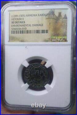 Armenia bronze Medieval Hetoum II NGC slabbed certified coin Kardez 1289-93