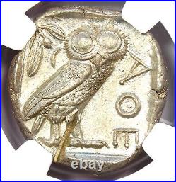 Athens Greece Athena Owl AR Tetradrachm Coin 440-404 BC. Certified NGC MS (UNC)