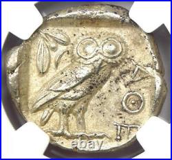Athens Greece Athena Owl Tetradrachm Coin 440-404 BC. Certified NGC Choice AU