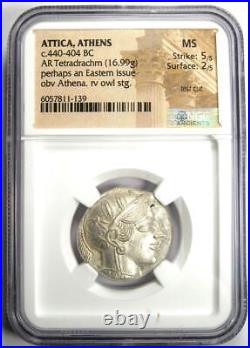 Athens Greece Athena Owl Tetradrachm Coin 440-404 BC. Certified NGC MS (UNC)