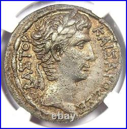 Augustus AR Tetradrachm Antioch Roman Coin 5 BC Certified NGC Choice XF (EF)