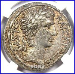 Augustus AR Tetradrachm Antioch Roman Coin 5 BC Certified NGC Choice XF (EF)