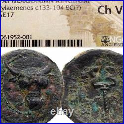 BULL head / Caduceus. Paphlagonian Kingdom NGC Certified Choice VF Ancient Coin