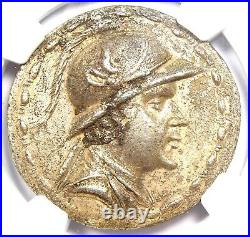 Bactria Eucratides I AR Tetradrachm Silver Coin 170-145 BC Certified NGC AU