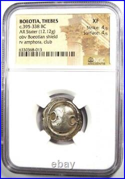 Boeotia Thebes AR Stater 395-338 BC Silver Coin Certified NGC XF (EF) Rare