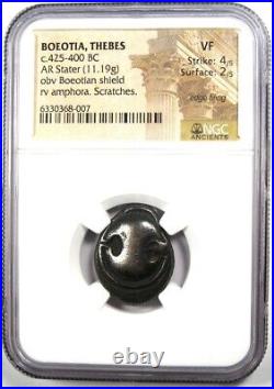 Boeotia Thebes AR Stater 425-400 BC Silver Greek Coin Certified NGC VF