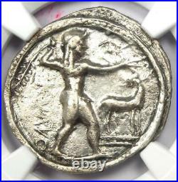 Bruttium Caulonia AR Apollo Silver Stater Coin 400 BC Certified NGC Choice VF