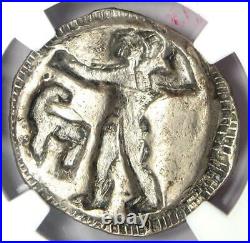 Bruttium Caulonia AR Apollo Silver Stater Coin 400 BC Certified NGC Choice VF