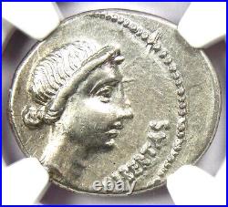 Brutus AR Denarius Silver Libertas Roman Coin 42 BC Certified NGC Choice VF