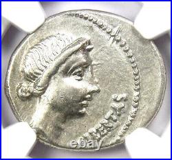 Brutus AR Denarius Silver Libertas Roman Coin 42 BC Certified NGC Choice VF