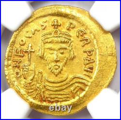 Byzantine Phocas AV Solidus Gold Angel Coin 602-610 AD Certified NGC Choice AU