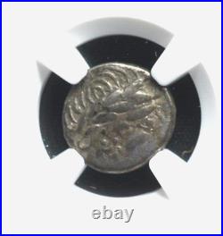 CELTS, EASTERN EUROPE, 2nd-1st CENTURIES BC, AR DRACHM, NGC CERTIFIED -N43