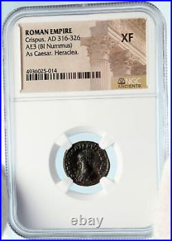CRISPUS Authentic Ancient 317AD CAMP GATE Roman Coin NGC Certified i83598