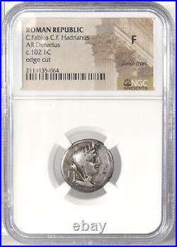 CYBELE/Victory in Galloping 2-Horse Chariot. Fabia 15. NGC Certified Roman Coin