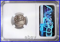 CYBELE/Victory in Galloping 2-Horse Chariot. Fabia 15. NGC Certified Roman Coin