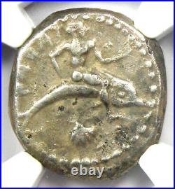 Calabria Taras AR Didrachm Dolphin Coin 480 BC Certified NGC VF Early Issue