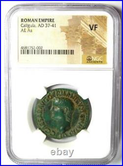 Caligula AE As Copper Roman Coin 37-41 AD Certified NGC VF (Very Fine)