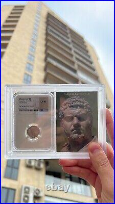 Caracalla, AD 198-217 NGC Certified AR Denarius Ch XF (Choice Extremely Fine)