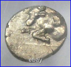 Caria Casolaba AR Tetartemorion Coin 300 BC Certified NGC AU Tiny Coin