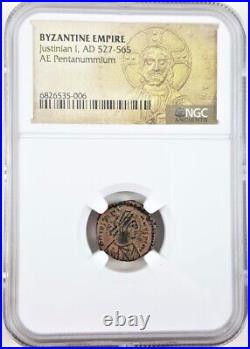 Certified NGC Set Pentanummia of Justinian I Byzantine Empire (HG) & (MG)