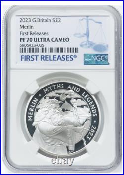 Charles III 1 oz silver PF70 Ultra Cameo Coin Merlin Myth Legend Certified NGC