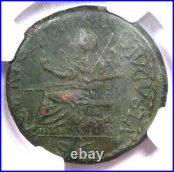 Claudius AE Dupondius Copper Roman Coin 41-54 AD Certified NGC XF (EF)
