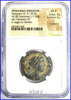 Cleopatra VII 80 Drachmae Diobol 51-30 BC Kleopatra Certified NGC Choice Fine