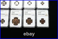 Complete 15 coin UK 1937 Proof set, NGC certified from PF Details to PF65