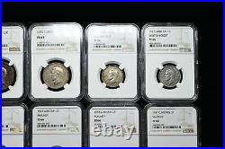 Complete 15 coin UK 1937 Proof set, NGC certified from PF63 to PF66
