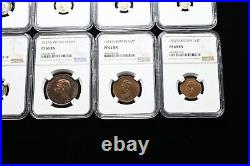 Complete 15 coin UK 1937 Proof set, NGC certified from PF63 to PF66