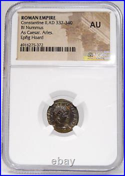 Constantine II Epfig Hoard RIC R5 EXTREMELY RARE! NGC Certified AU Coin Soldiers