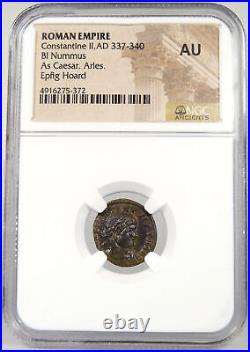 Constantine II Epfig Hoard RIC R5 EXTREMELY RARE! NGC Certified AU Coin Soldiers