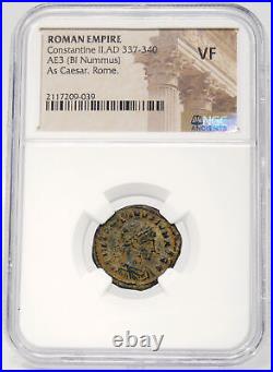 Constantine II son of'the Great' NGC Certified VF. Rome mint. Wreath VOT X Coin