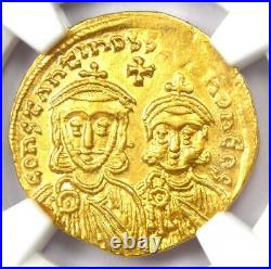 Constantine V & Leo IV AV Solidus Gold Coin 750-775 AD Certified NGC Choice AU