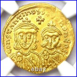 Constantine V & Leo IV AV Solidus Gold Coin 750-775 AD Certified NGC Choice AU