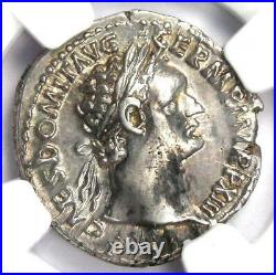 Domitian AR Denarius Silver Roman Coin 81-96 AD Certified NGC AU Rare