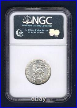 England Edward VII 1908 1 Shilling Silver Coin, Uncirculated Certified Ngc Ms-61
