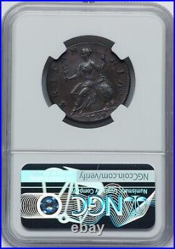 England George II 1749 1/2d Half Penny Coin, Ngc Certified Almost Unc. Det