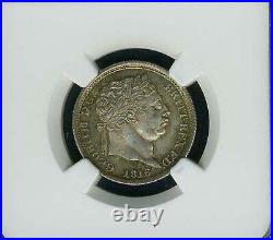 England George III 1816 1 Shilling Silver Coin, Uncirculated Certified Ngc Ms64