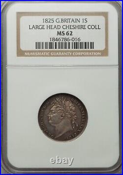 England George IIII 1825 Shilling Coin, Uncirculated, Ngc Certified Ms62