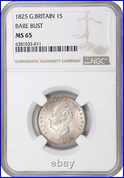 England George IV 1825 1 Shilling Silver Coin Uncirculated Ngc Certified Ms65