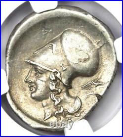 Epirus Ambracia AR Stater Pegasus & Athena Silver Coin 404 BC Certified NGC AU