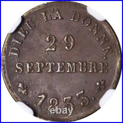 France Henri V Pretender 1833 1/2 Franc Bronze Coin Certified Ngc Ms 61-bn
