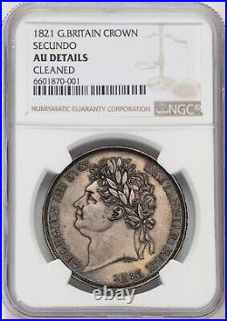 GREAT BRITAIN, London, 1821 Coin of George IV silver Crown, NGC Certified AU