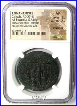 Gaius Caligula AE Sestertius Copper Roman Coin 37-41 AD Certified NGC VF