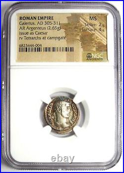 Galerius AR Argenteus Roman Silver Coin 305-311 AD Certified NGC MS (UNC)